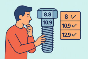 Lujuusluokat 8.8, 10.9 ja 12.9 pultin kannan merkinnöissä